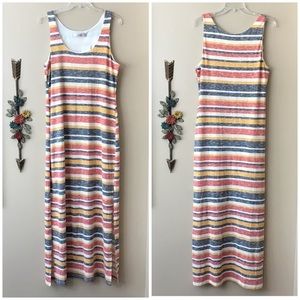 JustFab Striped Maxi Tank Dress Size XL, NWT